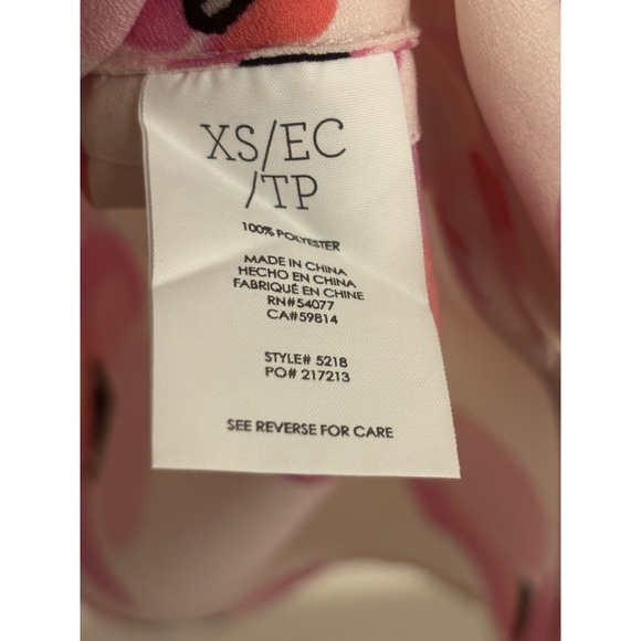 CAbi Women's #5218 Floating Poppies Tie Back Halter Tank Pink Floral Size XS - Picture 4 of 10